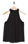 Catherine Malandrino Emboidered Collar Halter Top In Black
