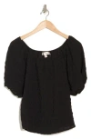 Catherine Malandrino Embroidered Peasant Top