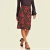 Catherine Malandrino Floral Roses Print Woven Pencil Skirt In Multicolor In Multi