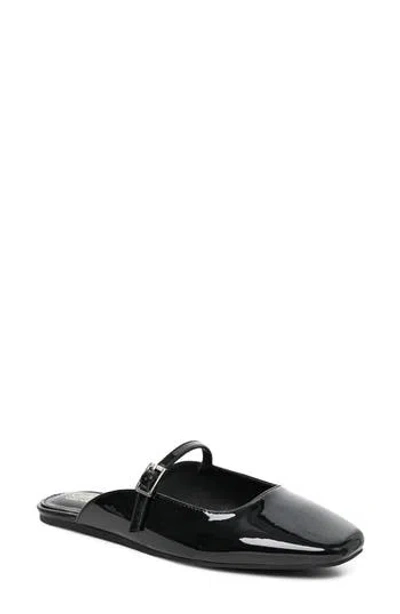Catherine Malandrino Glossy Buckle Mule In Black