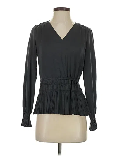 Pre-owned Catherine Malandrino Long Sleeve Blouse In Black