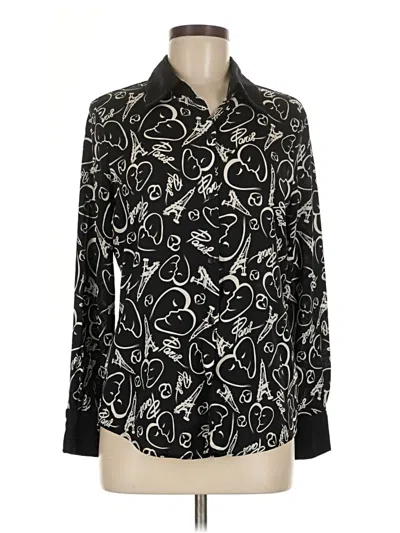 Pre-owned Catherine Malandrino Long Sleeve Blouse In Black