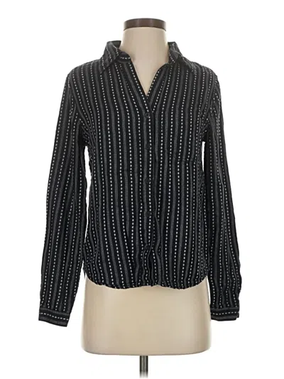 Pre-owned Catherine Malandrino Long Sleeve Blouse In Black