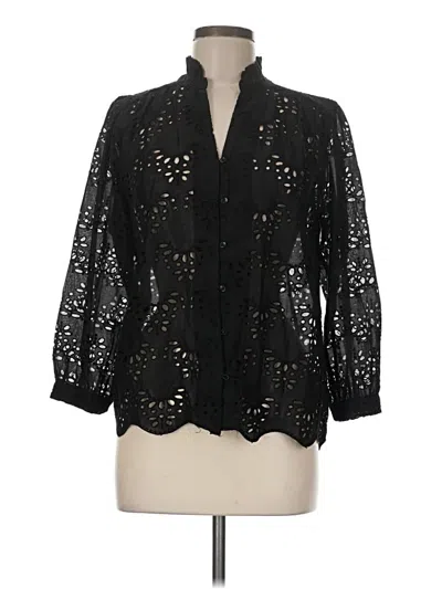 Pre-owned Catherine Malandrino Long Sleeve Blouse In Black