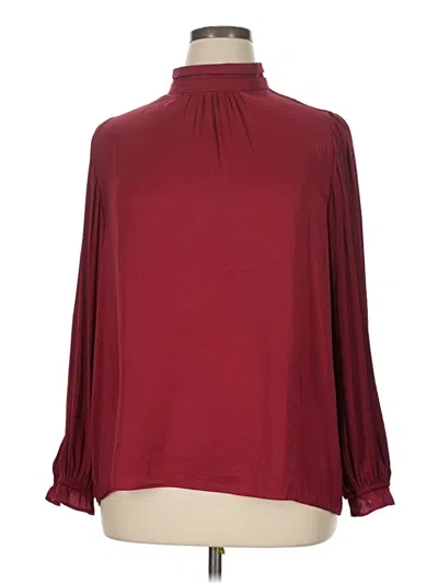 Pre-owned Catherine Malandrino Long Sleeve Blouse In Burgundy