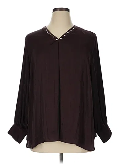 Pre-owned Catherine Malandrino Long Sleeve Blouse In Burgundy