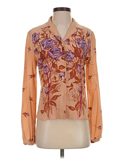 Pre-owned Catherine Malandrino Long Sleeve Blouse In Orange