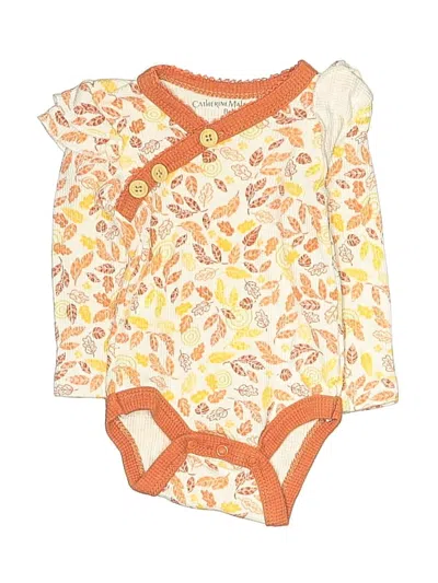 Pre-owned Catherine Malandrino Babies' Long Sleeve Onesie In Orange