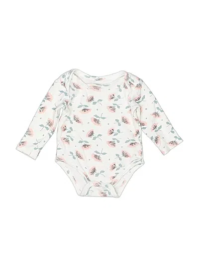 Pre-owned Catherine Malandrino Babies' Long Sleeve Onesie In White