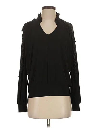 Pre-owned Catherine Malandrino Long Sleeve Top Black Cowl Neck Tops