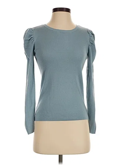 Pre-owned Catherine Malandrino Long Sleeve Top Teal Sweetheart Neckline Tops