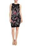 Catherine Malandrino Mcd90201 Short Floral Print Fitted Cocktail Dress In Pink