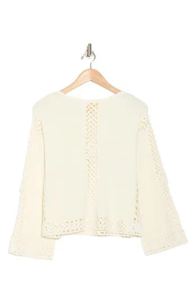 Catherine Malandrino Open Knit Long Sleeve Top