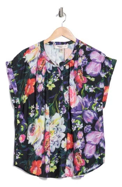 Catherine Malandrino Printed Dolman Sleeve Top In Multi