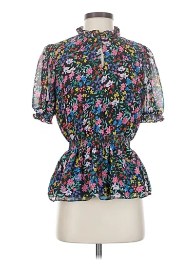 Pre-owned Catherine Malandrino Short Sleeve Blouse In Black