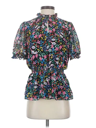 Pre-owned Catherine Malandrino Short Sleeve Blouse In Black