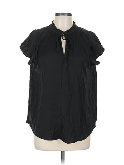 Pre-owned Catherine Malandrino Short Sleeve Blouse In Black