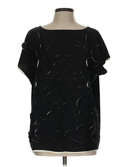Pre-owned Catherine Malandrino Short Sleeve Blouse In Black