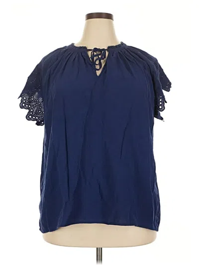 Pre-owned Catherine Malandrino Short Sleeve Blouse In Blue