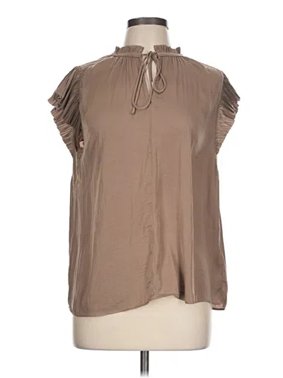 Pre-owned Catherine Malandrino Short Sleeve Blouse In Brown