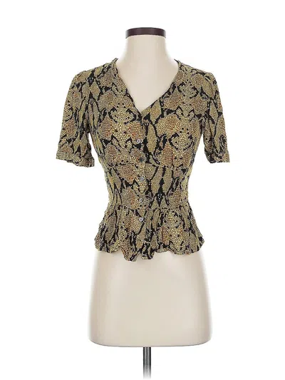 Pre-owned Catherine Malandrino Short Sleeve Blouse In Gold