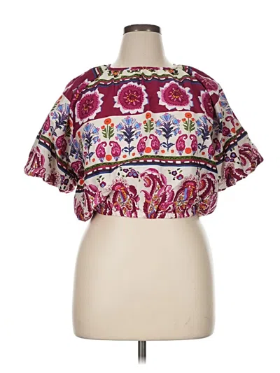 Pre-owned Catherine Malandrino Short Sleeve Blouse In Pink