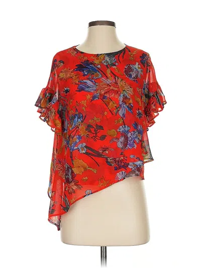 Pre-owned Catherine Malandrino Short Sleeve Blouse In Red