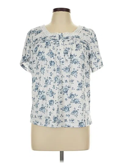 Pre-owned Catherine Malandrino Short Sleeve Henley Shirt In Blue