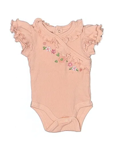 Pre-owned Catherine Malandrino Babies' Short Sleeve Onesie In Brown