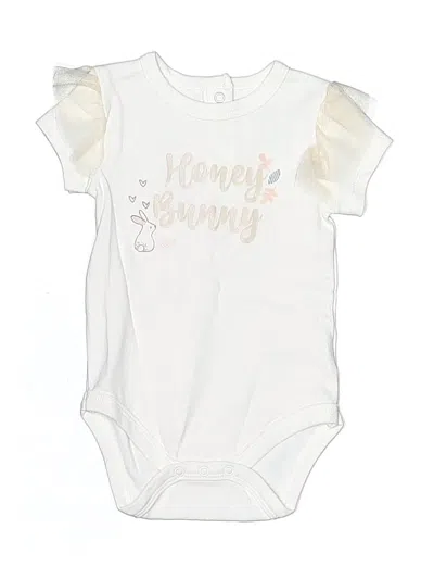 Pre-owned Catherine Malandrino Babies' Short Sleeve Onesie In Ivory