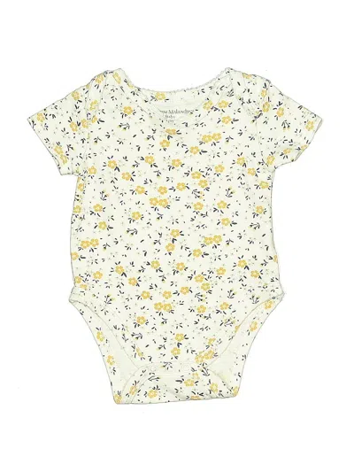 Pre-owned Catherine Malandrino Babies' Short Sleeve Onesie In Yellow