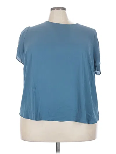 Pre-owned Catherine Malandrino Short Sleeve Top Blue Crew Neck Tops