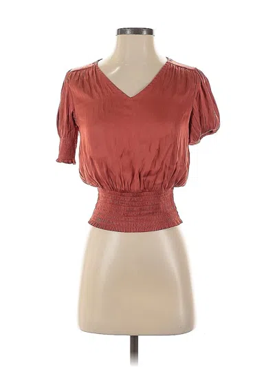Pre-owned Catherine Malandrino Short Sleeve Top Orange Sweetheart Neckline Tops