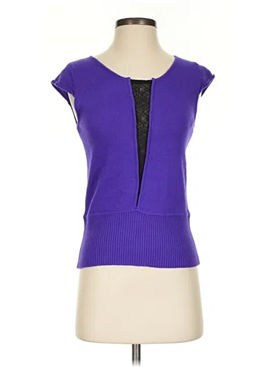 Pre-owned Catherine Malandrino Short Sleeve Top Purple Scoop Neck Tops