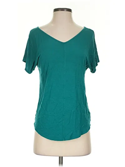Pre-owned Catherine Malandrino Short Sleeve Top Teal Scoop Neck Tops