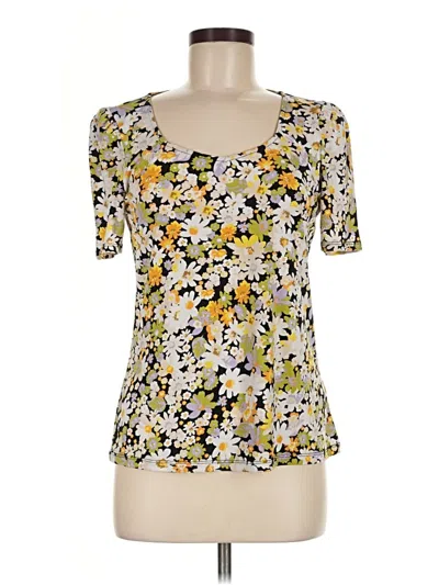 Pre-owned Catherine Malandrino Short Sleeve Top Yellow Sweetheart Neckline Tops