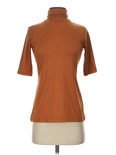 Pre-owned Catherine Malandrino Short Sleeve Turtleneck In Brown