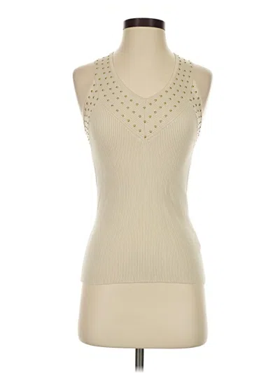 Pre-owned Catherine Malandrino Sleeveless Top Ivory Halter Neckline Tops