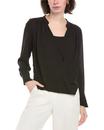 Catherine Malandrino Surplice Blouse In Black