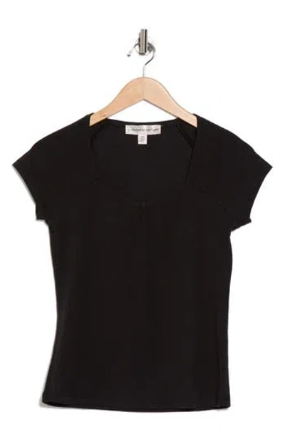 Catherine Malandrino Sweetheart Short Sleeve Top