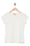 Catherine Malandrino Sweetheart Short Sleeve Top In White