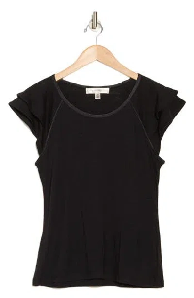 Catherine Malandrino Tiered Ruffle Scoop Neck Top