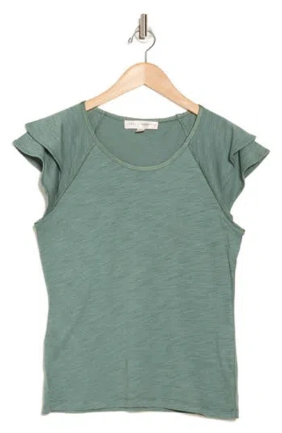 Catherine Malandrino Tiered Ruffle Scoop Neck Top