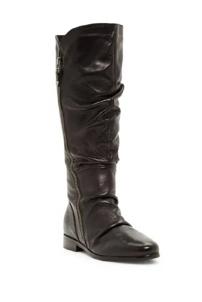 Catherine Malandrino Women's Annabelle Ruched Leather Tall Riding Boots In Black In Multi