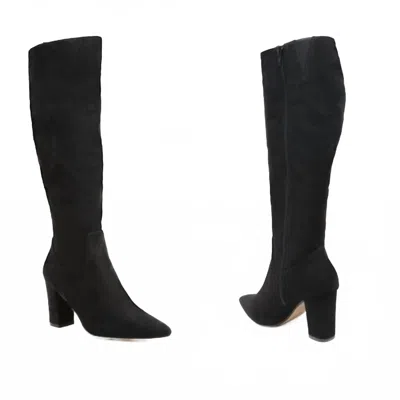 Catherine Malandrino Women's Faux Suede Textile Upper Heeled Boots In Black