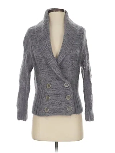 Pre-owned Catherine Malandrino Wool Cardigan Sweater In Gray