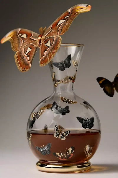 Catherine Martin Midnight Creatures Decaled Glass Decanter In Multi