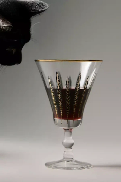 Catherine Martin Midnight Creatures Decaled Goblet Glass In Black