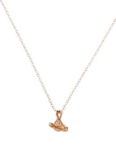 Pre-owned Catherine Michiels 14k Le Lily De Paris Charm Pendant W/ 14k Chain Necklace, 16" In Multi