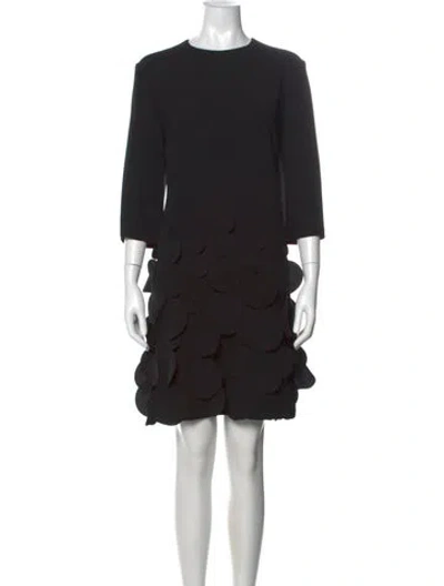 Pre-owned Catherine Regehr Crew Neck Knee-length Dress In Black